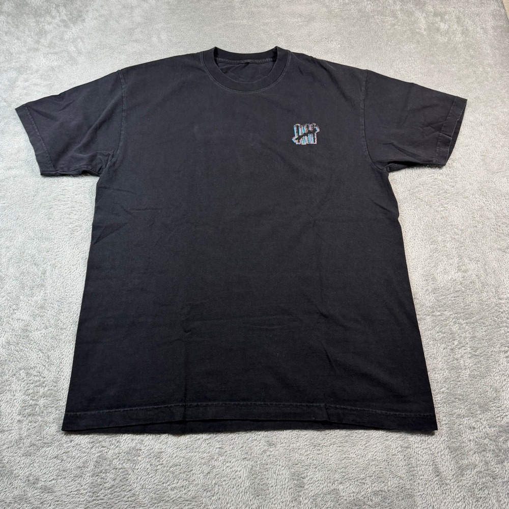 Undefeated T-Shirt Mens Large Black‎ Scribble Logo Short Sleeve Hype Y2K